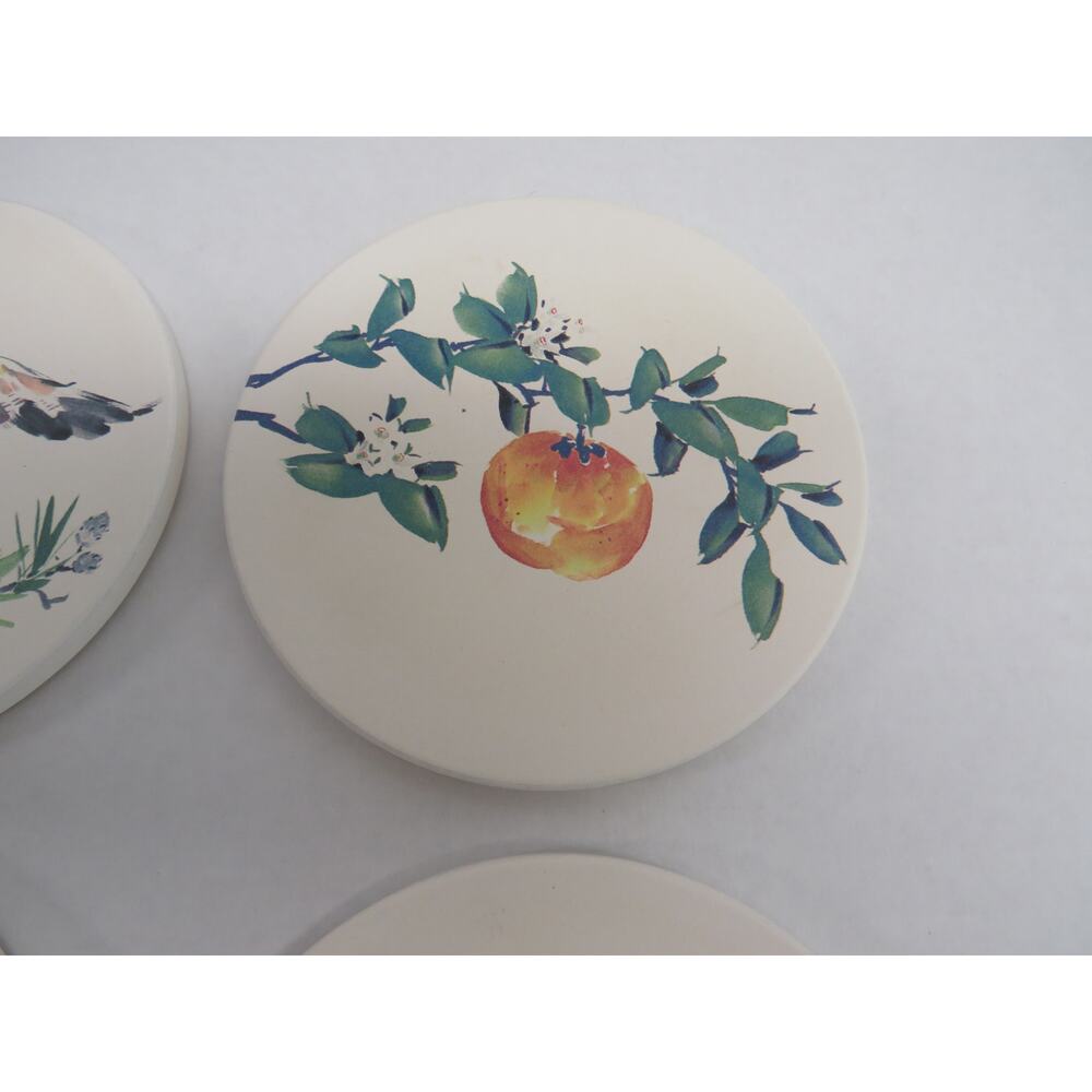 Set of 4 CoasterStone Coasters Bear Hawk Dragonfly Fruit Woodland Nature Outdoor - Picture 7 of 11